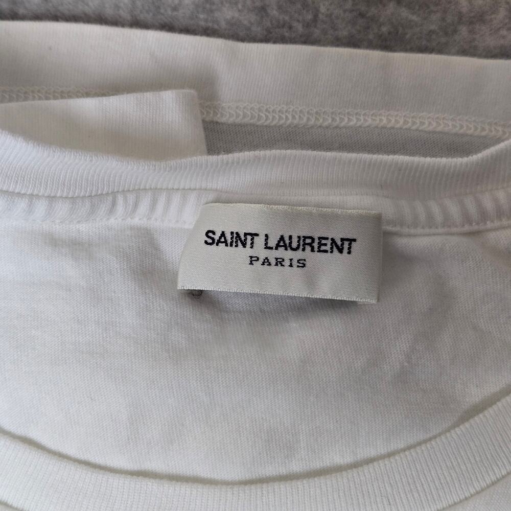 Saint Laurent Mirror Logo Reverse Logo Women's T-Shirt - Size L - Picture 3 of 6